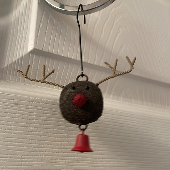 Metal Bell Reindeer Christmas Ornament with Antlers - Picture 8 of 8